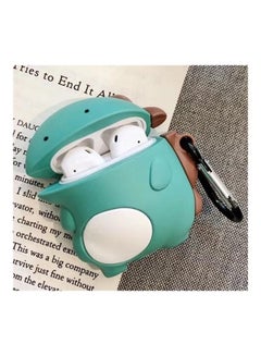 Small-eyed Dinosaur Bluetooth Headphone Protective Case For Apple AirPods 1/2 Green/White