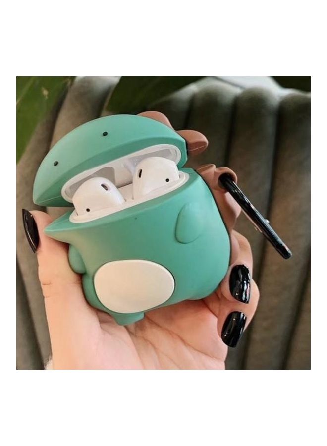 BGM - Small-eyed Dinosaur Bluetooth Headphone Protective Case For Apple AirPods 1/2 Green/White - Image 1