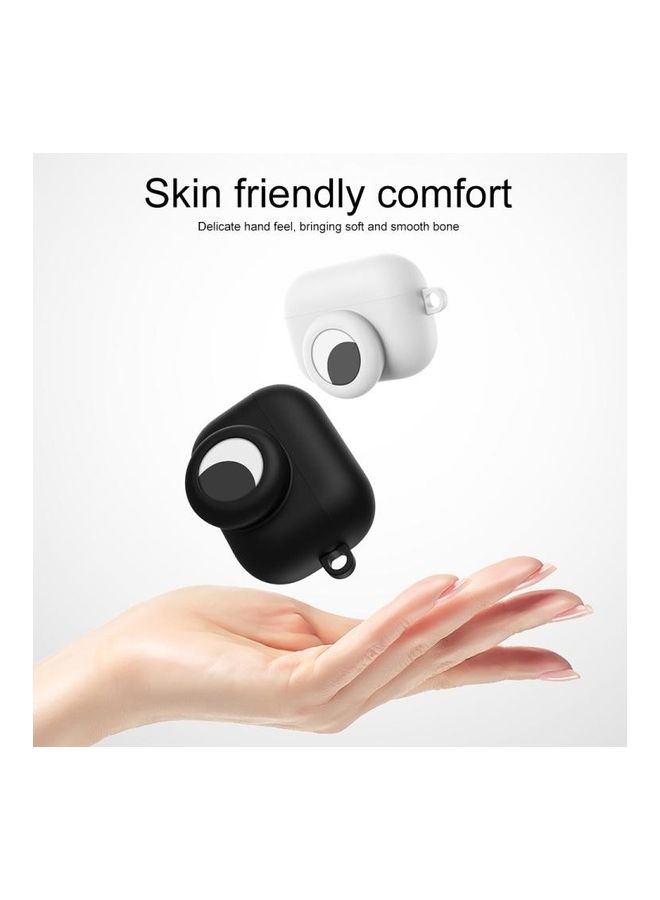 BGM - 2-In-1 Anti-Shock Protective Silicone Case With Hook And Carabiner for Apple AirPods Pro/AirTags Grey - Image 1