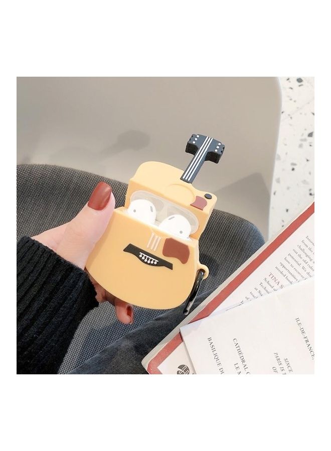 BGM Guitar Shape Earphone Protective Case with Hook For Apple AirPods 1/2 Yellow/Black/Brown  - Image 1