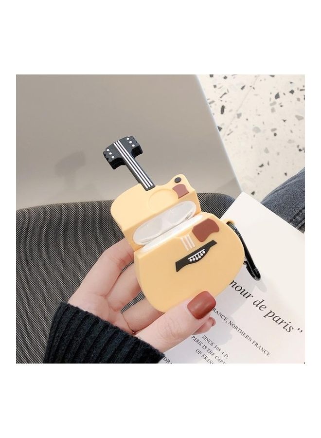 BGM Guitar Shape Earphone Protective Case with Hook For Apple AirPods 1/2 Yellow/Black/Brown  - Image 3