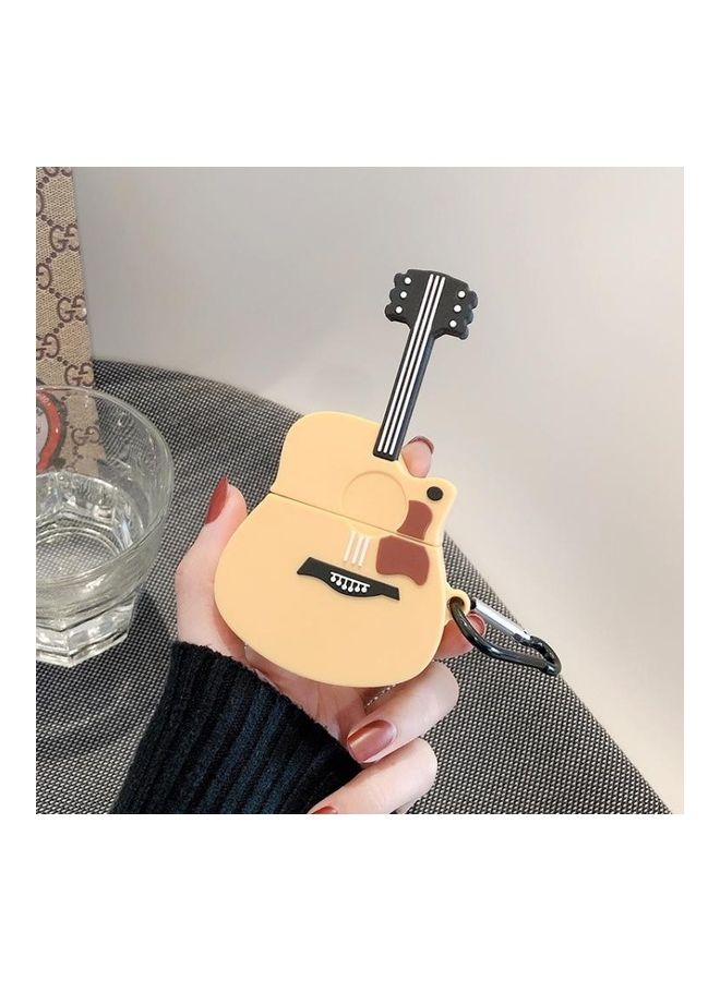 BGM Guitar Shape Earphone Protective Case with Hook For Apple AirPods 1/2 Yellow/Black/Brown  - Image 4