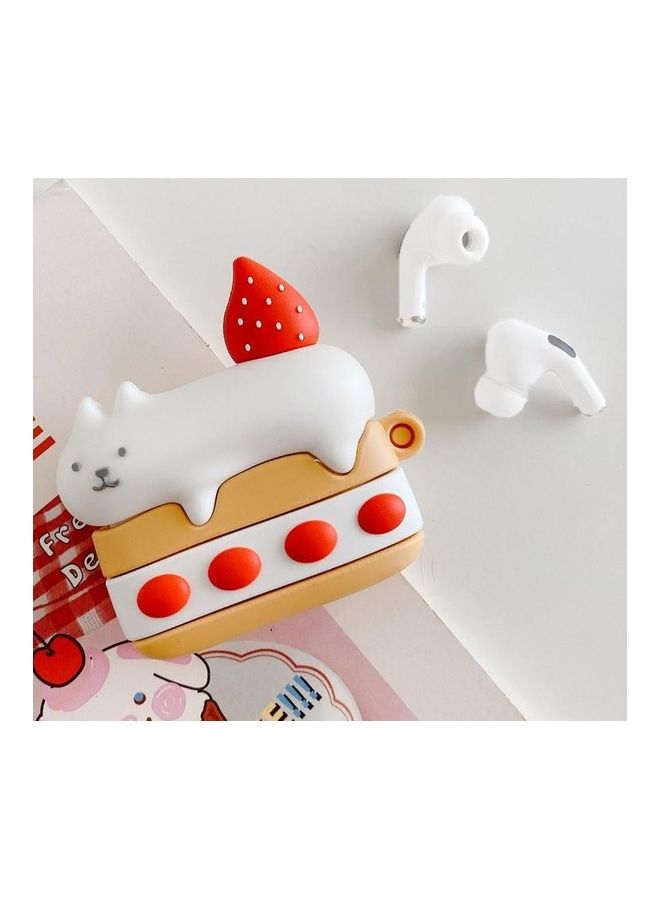 BGM Strawberry Kitten Cake Shape Earphone Protective Case For Apple AirPods Pro White/Red/Brown - Image 1