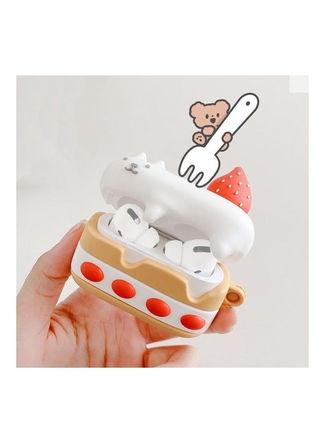 BGM Strawberry Kitten Cake Shape Earphone Protective Case For Apple AirPods Pro White/Red/Brown - Image 3