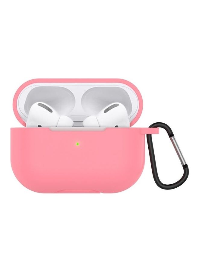 BGM - Solid Colour Silicone Earphone Protective Case for AirPods 3, with Hook Pink - Image 1