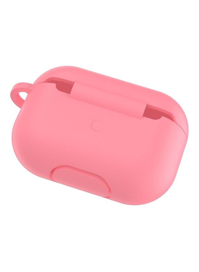 BGM - Solid Colour Silicone Earphone Protective Case for AirPods 3, with Hook Pink - Image 1