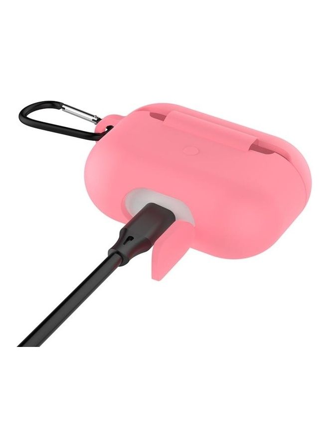 BGM - Solid Colour Silicone Earphone Protective Case for AirPods 3, with Hook Pink - Image 1