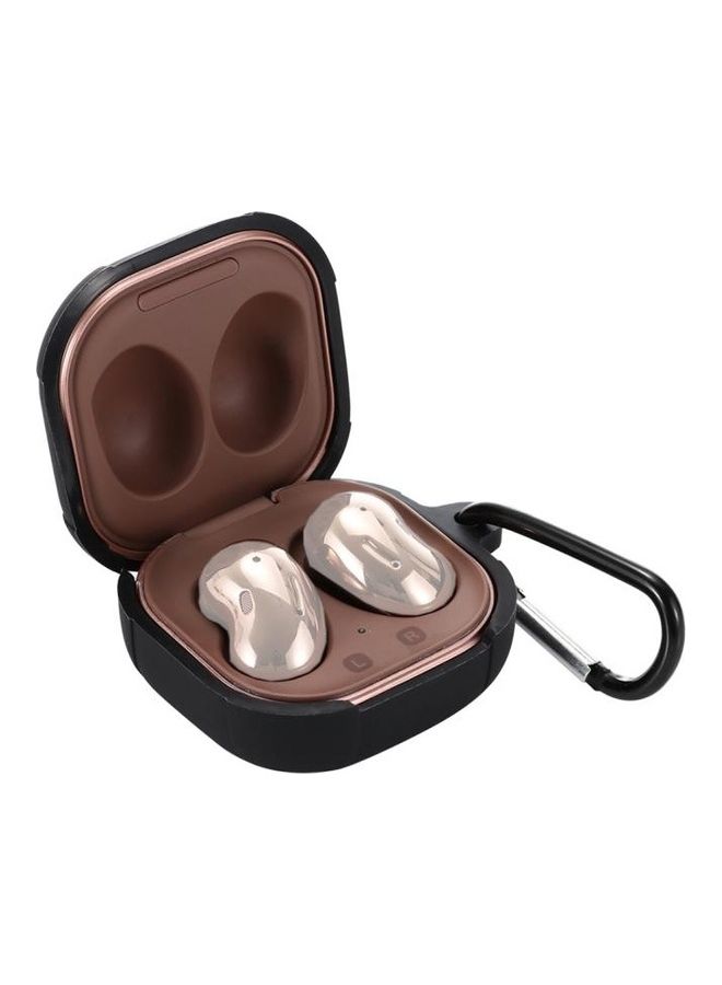 بي جي إم غطاء حماية من السيليكون مضاد للسقوط لسماعات الأذن مع خطاف لسماعات سامسونج جالاكسي بادز لايف أسود - Image 4