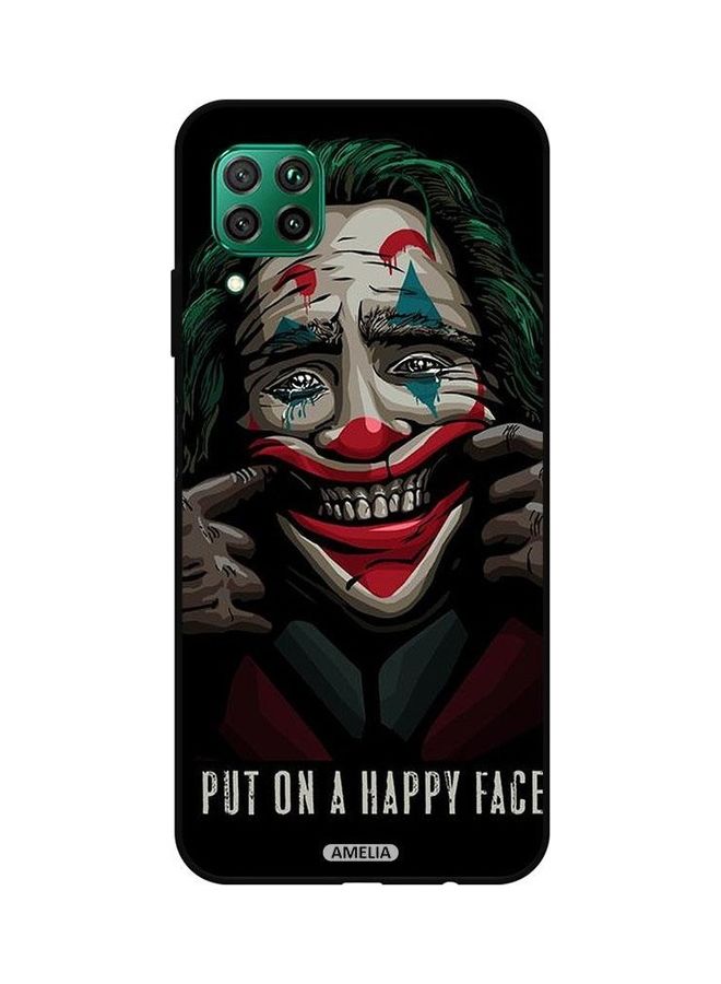 إميليا غطاء حماية واقي لهاتف هواوي P40 لايت 4G،مزين بطبعة شخصية الجوكر، وعبارة "Put On A Happy Face". متعدد الألوان - Image 1