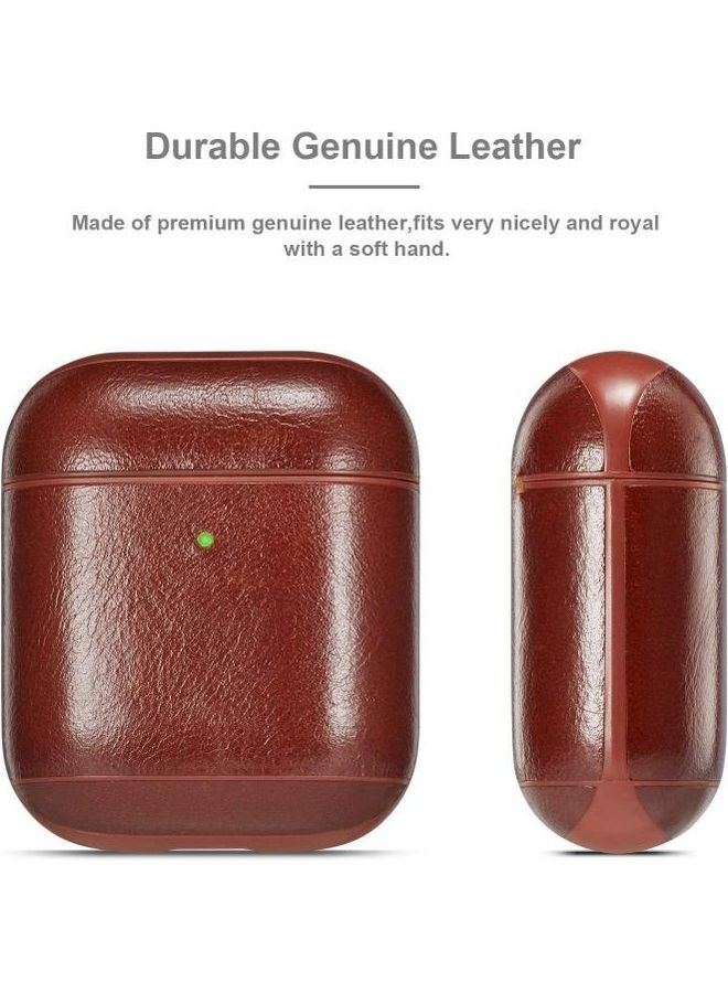 بي جي إم غطاء حماية واقي من الجلد الطبيعي لسماعات أبل آيربودز بني داكن - Image 3