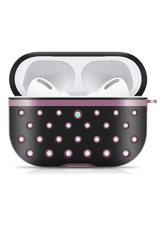 BGM Wireless Earphone Honeycomb Silicone Protective Case For AirPods Pro Black/Purple - Image 1