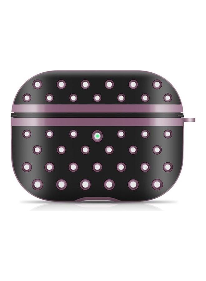 BGM Wireless Earphone Honeycomb Silicone Protective Case For AirPods Pro Black/Purple - Image 3