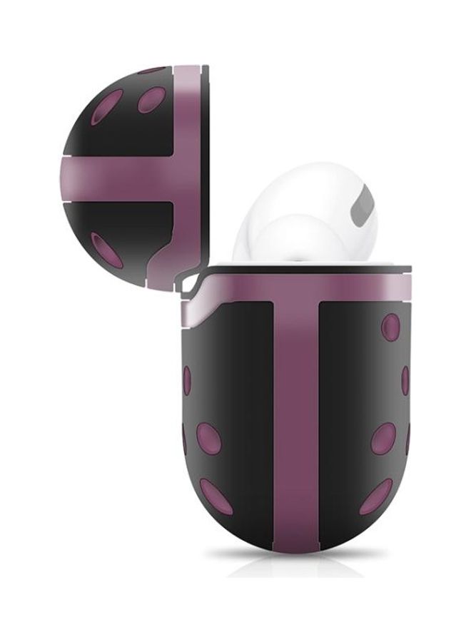 BGM Wireless Earphone Honeycomb Silicone Protective Case For AirPods Pro Black/Purple - Image 4