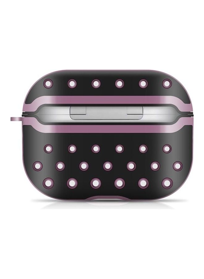 BGM Wireless Earphone Honeycomb Silicone Protective Case For AirPods Pro Black/Purple - Image 2