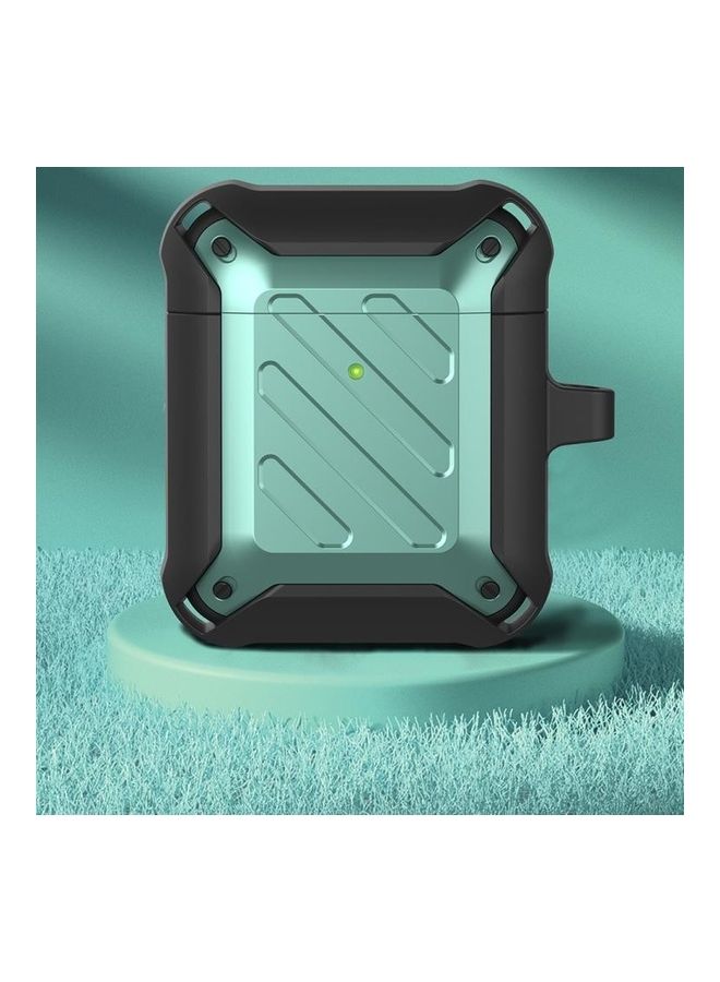 BGM Wireless Earphones Shockproof Bumblebee Twill Silicone Protective Case For AirPods 1/2 Black/Green - Image 1