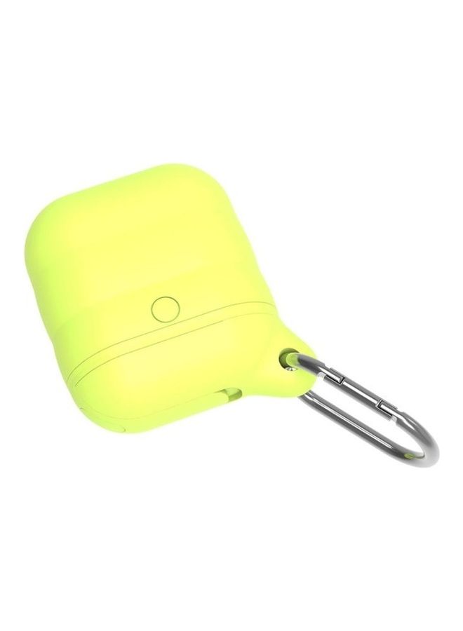 BGM Wireless Earphones Waterproof Shockproof Silicone Protective Case for Apple AirPods 1/2 Fluorescent Green - Image 1