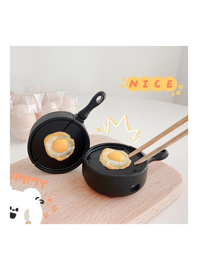 BGM Pan Poached Egg Shaped Silicone Protective Case Cover For Apple AirPods Pro Black/Yellow/White - Image 5