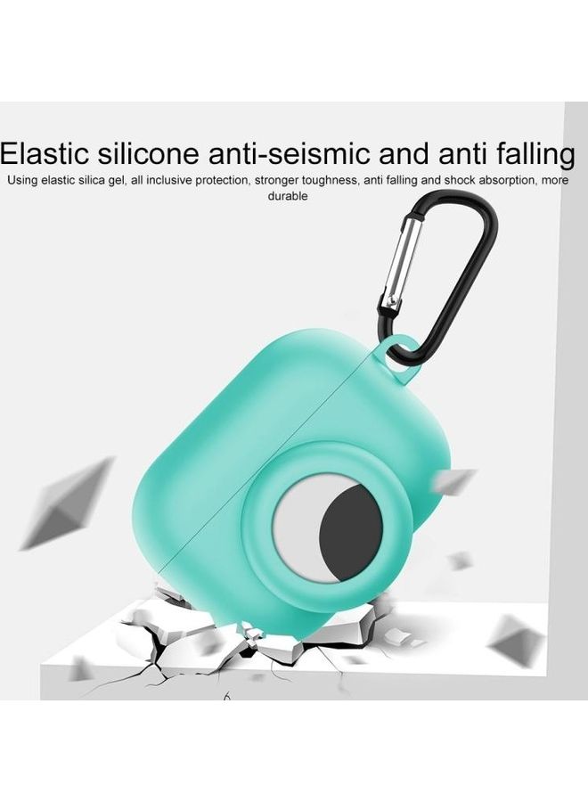 Anti-Shock Protective Case With Hook And Carabiner for Apple AirPods Pro And AirTags Light Green