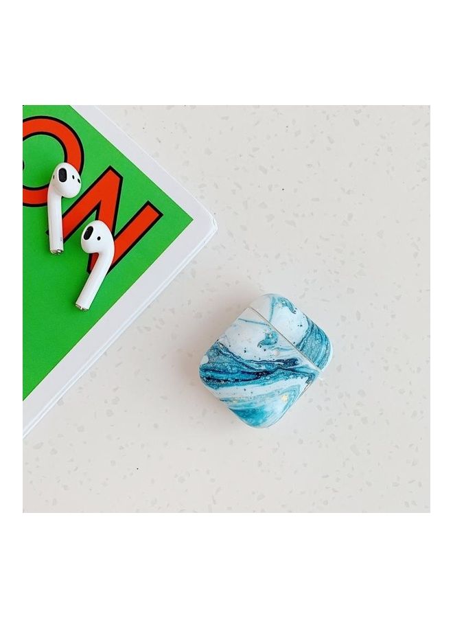 BGM Frosted Gold Fow Colour Shockproof TPU Protective Case for Apple AirPods 1/2 Blue - Image 2