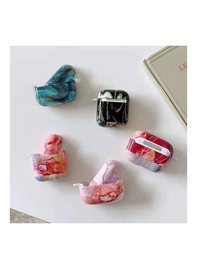 BGM Marble Anti-fall Wireless Earphone PC Protective Case for AirPods 1/2 Purple Gold - Image 4