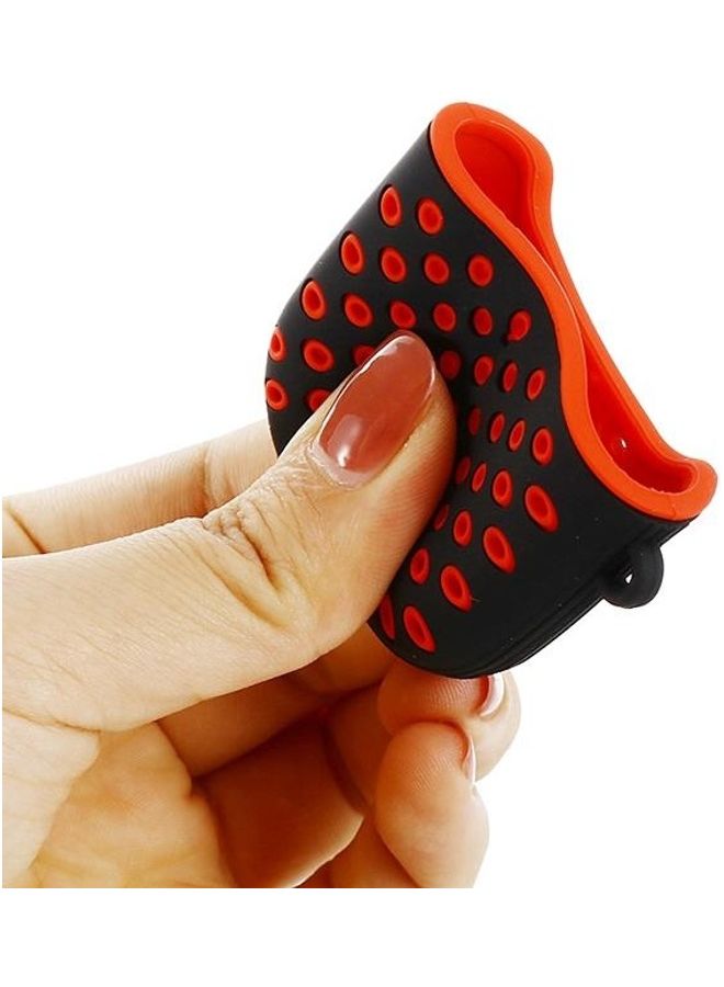 بي جي إم غطاء حماية واقي لسماعة الأذن من السيليكون بتصميم قرص العسل من بيكولور لسماعات آيربودز 1/2 أسود/ أحمر - Image 4