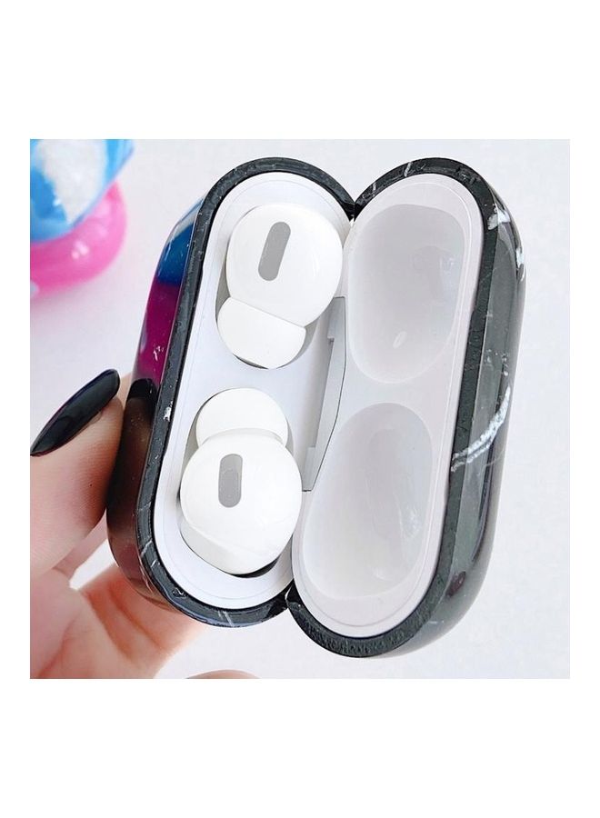 بي جي إم علبة حماية واق بتصميم رخامي لسماعة أبل آيربودز برو أسود - Image 4