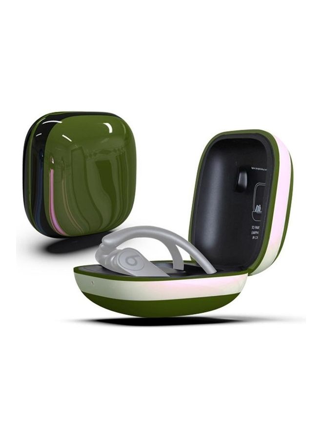 بي جي إم غطاء حماية بسطح عاكس من السيليكون والبولي كربونات لجهاز بيتس باور بيتس برو أخضر/ أبيض - Image 1