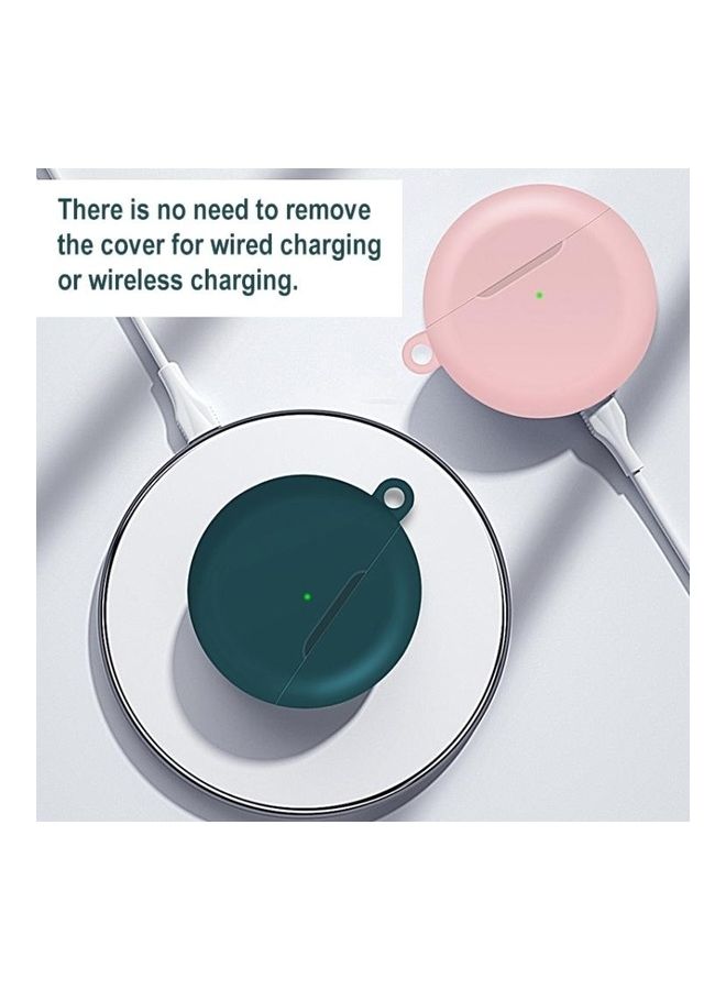Full Coverage Waterproof Silicone Wireless Earphone Protective Case with Hook Up For Huawei FreeBuds 4 Dark Blue