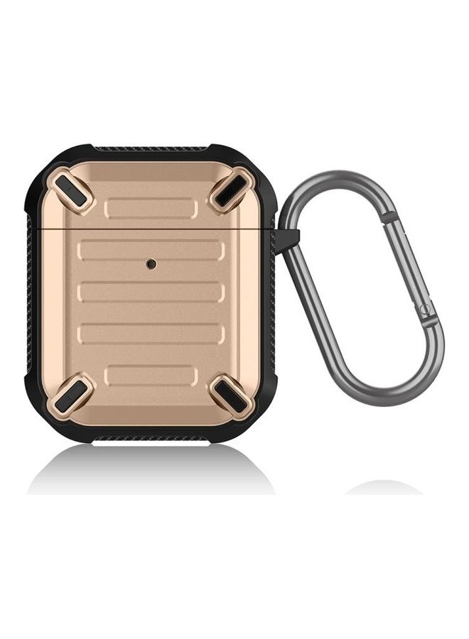 BGM Wireless Earphones Shockproof Sharp Sword Armor Silicone Protective Case for AirPods 1/2 Golden/Black