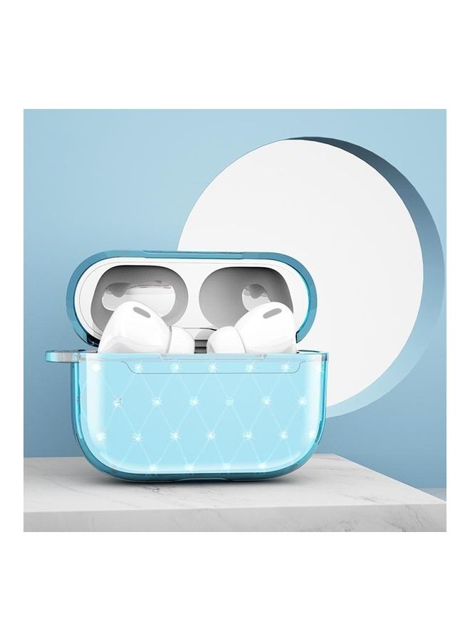 بي جي إم غطاء حماية واقي لسماعة الأذن اللاسلكية من البولي يوريثان الحراري والألماس لسماعات آيربودز برو أزرق - Image 1