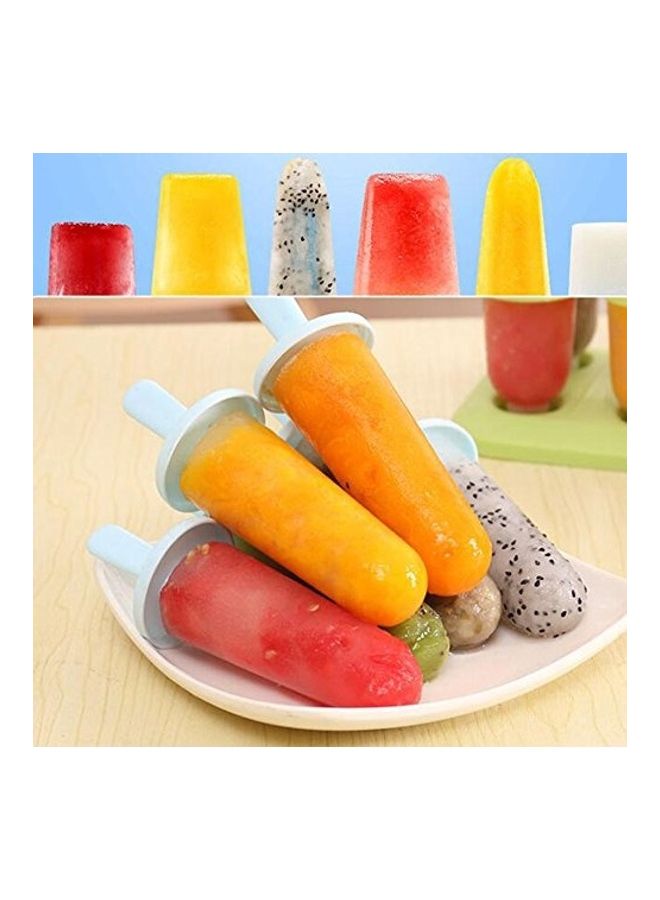 CHICHIC - 6-Piece Ice Popsicle Molds Set with Tray Blue/Clear 6.7 x 4.7 x 6.1inch - Image 1