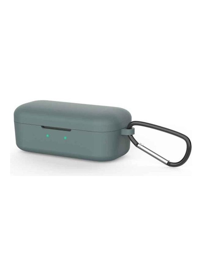 بي جي إم غطاء حماية من السيليكون بلون نقي لسماعة الأذن QCY T5 مع إبزيم للتعليق أخضر داكن - Image 1