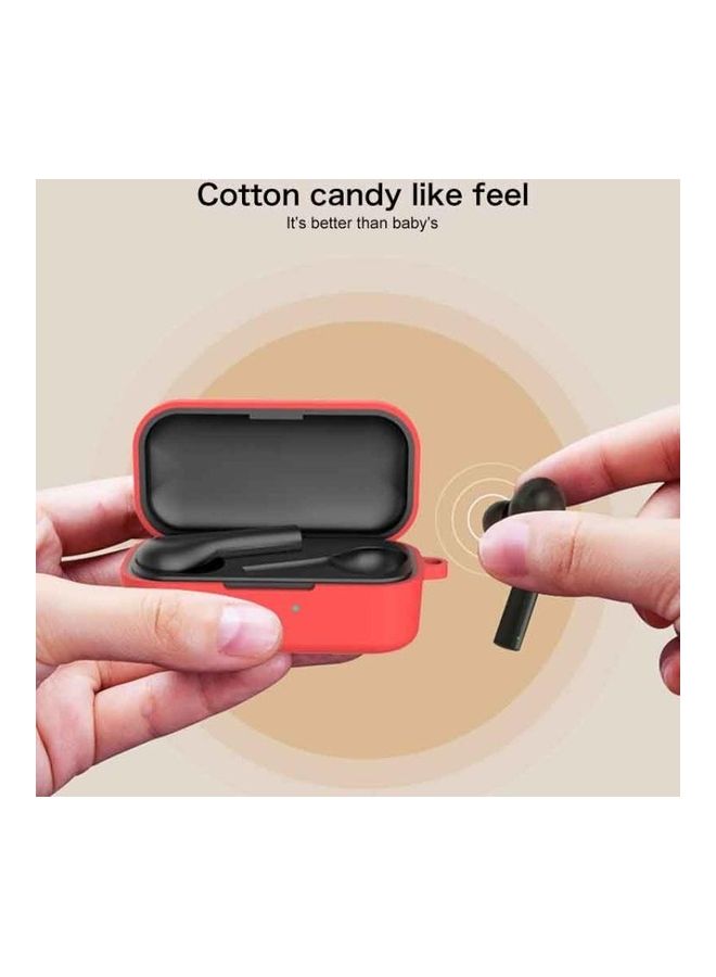 بي جي إم غطاء حماية من السيليكون بلون نقي لسماعة الأذن QCY T5 مع إبزيم للتعليق أخضر داكن - Image 4