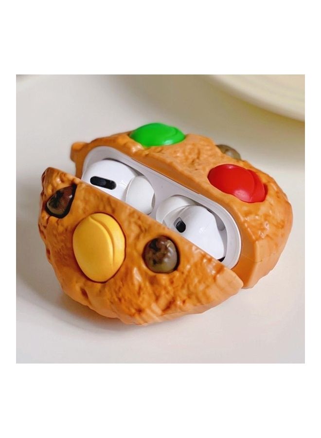 BGM Nut Biscuits Shaped Silicone Protective Case Cover For Apple AirPods Pro Brown/Red/Yellow - Image 1