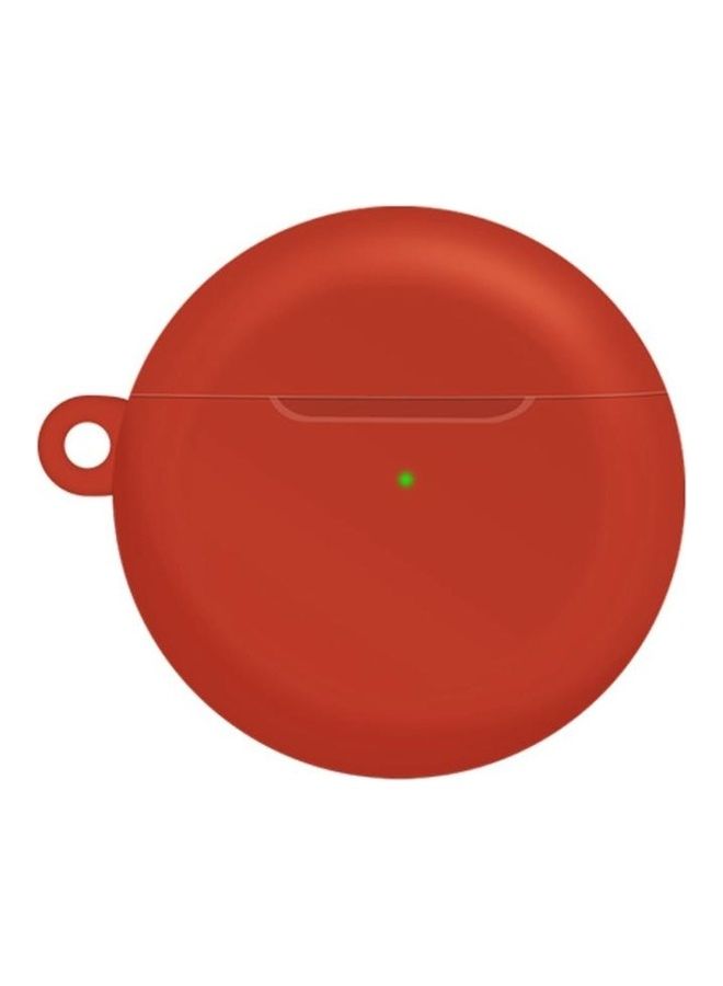 BGM Full Coverage Waterproof Silicone Wireless Earphone Protective Case with Hook Up for Huawei Freebuds 4 Red - Image 2