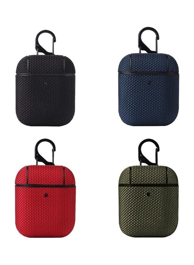 BGM Business Cloth Protective Case with Hook For AirPods 1/2 Dark Green/Black - Image 2