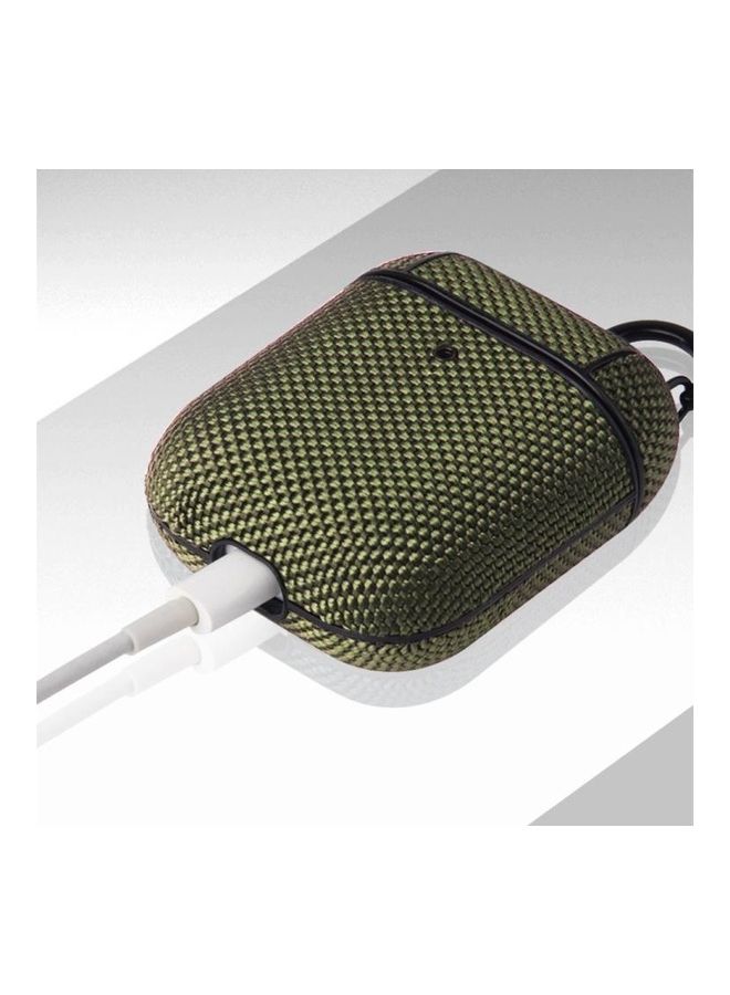 BGM Business Cloth Protective Case with Hook For AirPods 1/2 Dark Green/Black - Image 5