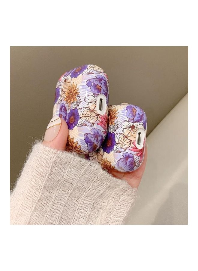 بي جي إم غطاء حماية واق مضاد للسقوط بتصميم زهور لسماعة أبل آيربودز 1/2 متعدد الألوان - Image 3