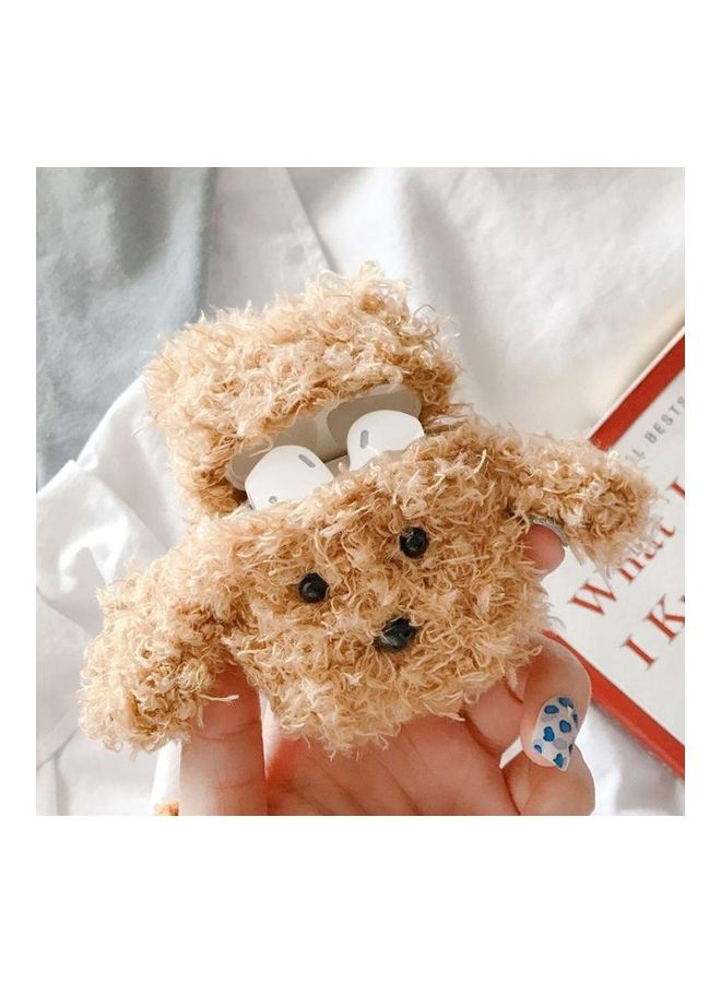 BGM Plush Dog Protective Case For Apple AirPods 1/2 Light Brown - Image 2