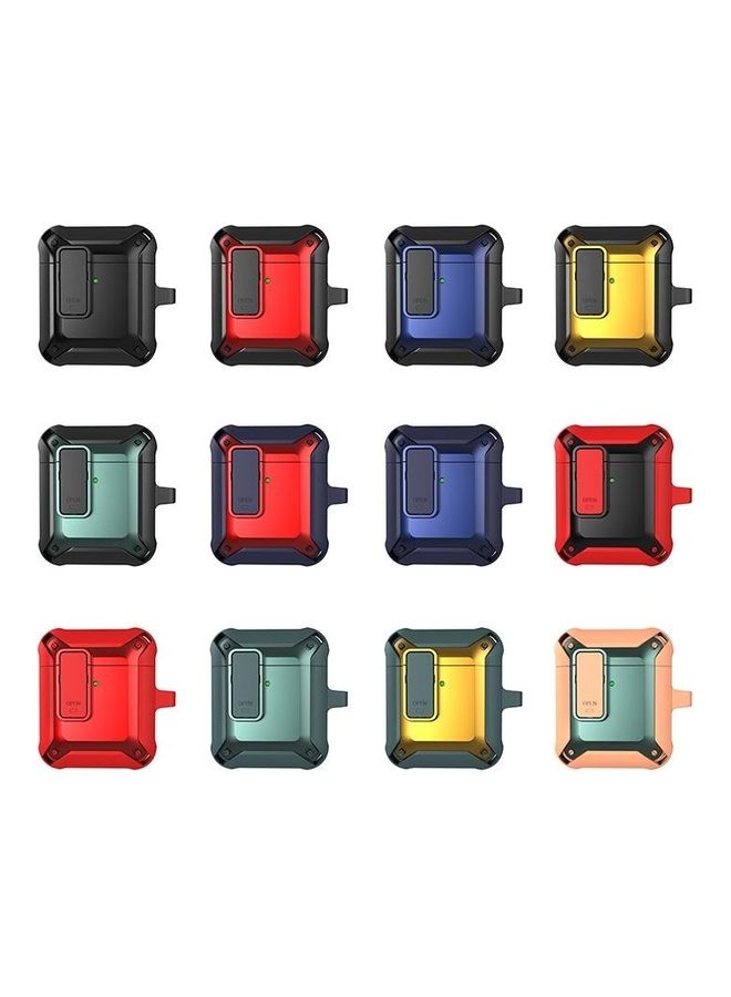 BGM Shockproof Bumblebee Silicone Protective Case with Switch For AirPods 1/2 Orange/Green  - Image 2
