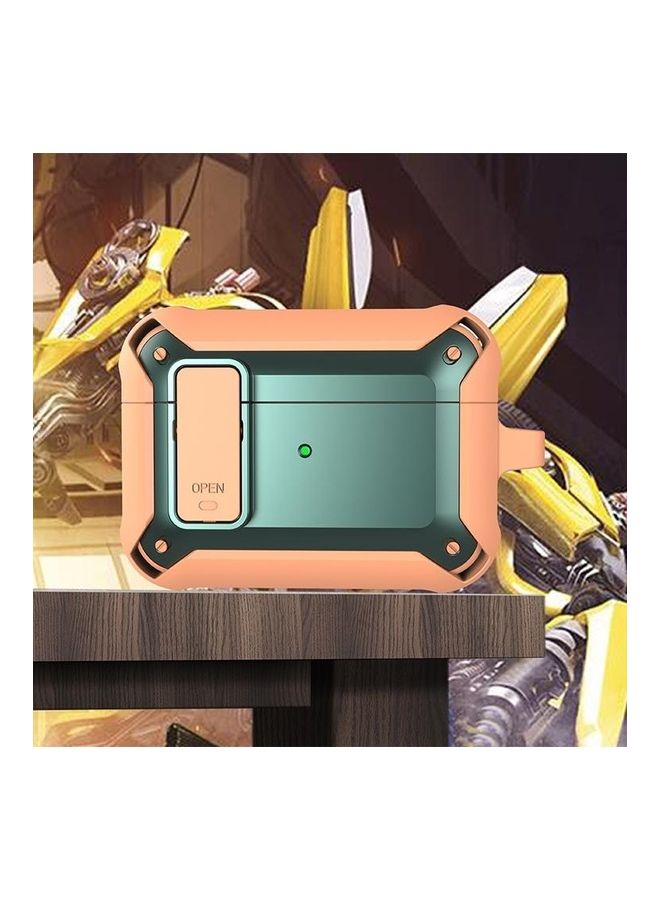 BGM Shockproof Bumblebee Silicone Protective Case with Switch For AirPods Pro Orange/Green - Image 1