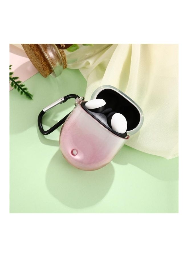 BGM Bluetooth Earphone TPU Gradient Protective Case with Buckle for Google Pixel Buds 2 Pink/White - Image 3