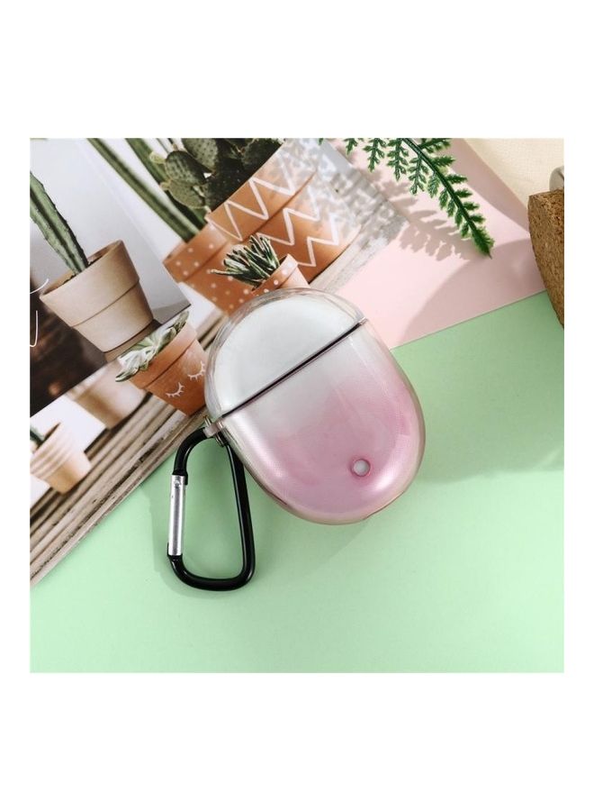 BGM Bluetooth Earphone TPU Gradient Protective Case with Buckle for Google Pixel Buds 2 Pink/White - Image 1
