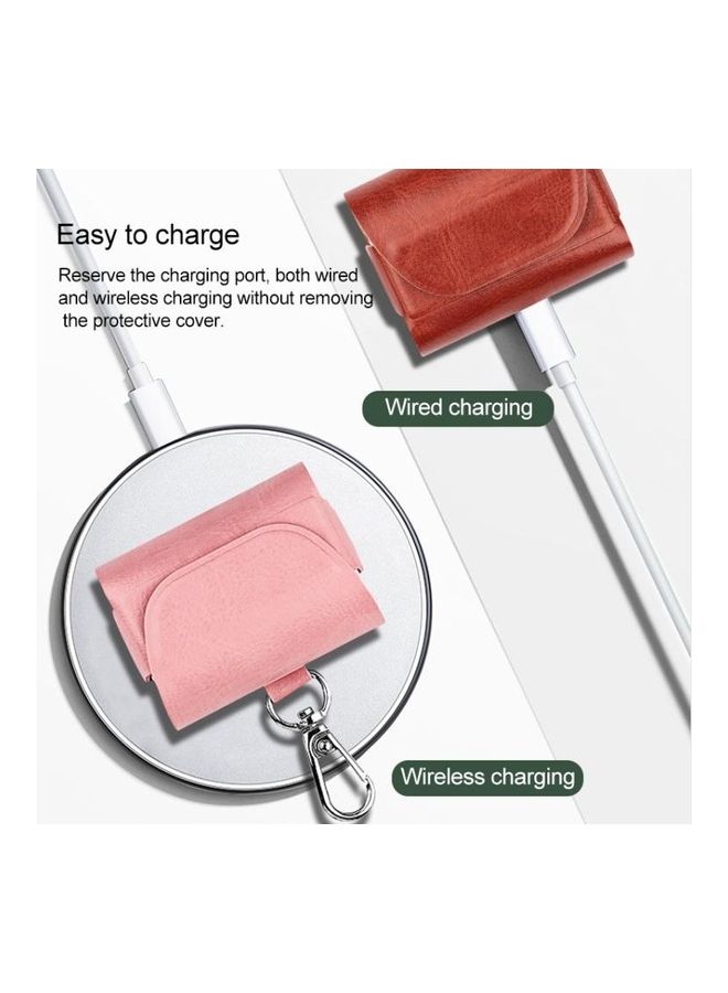 BGM Vissko Leather Protective Case with Hook For AirPods Pro Dark Green/Silver - Image 3