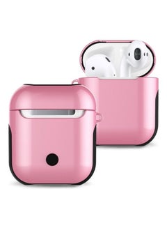 Varnished PC Bluetooth Earphones Case Anti-lost for Apple AirPods 1/2 Pink