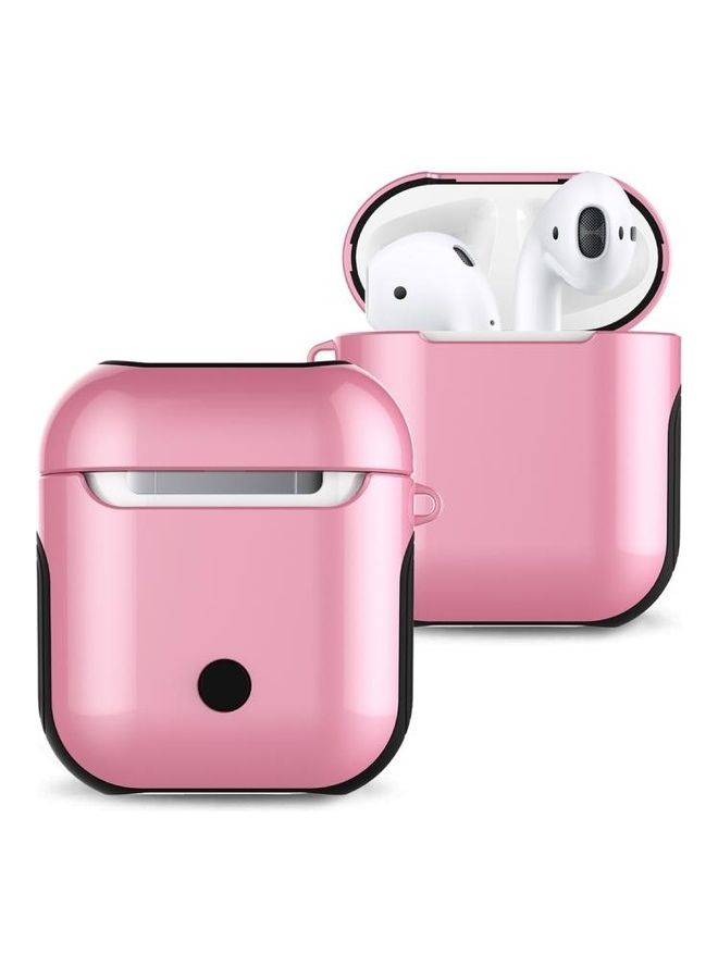 BGM - Varnished PC Bluetooth Earphones Case Anti-lost for Apple AirPods 1/2 Pink - Image 1