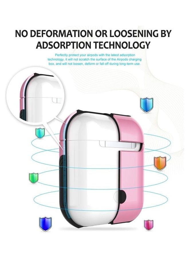 BGM - Varnished PC Bluetooth Earphones Case Anti-lost for Apple AirPods 1/2 Pink - Image 1