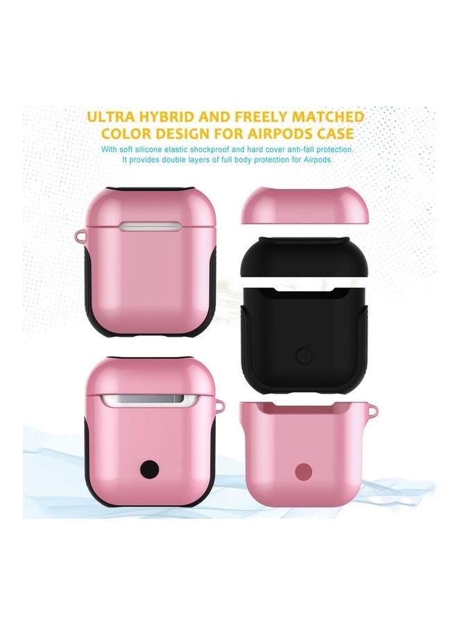 BGM - Varnished PC Bluetooth Earphones Case Anti-lost for Apple AirPods 1/2 Pink - Image 1