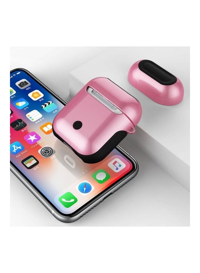 BGM - Varnished PC Bluetooth Earphones Case Anti-lost for Apple AirPods 1/2 Pink - Image 1
