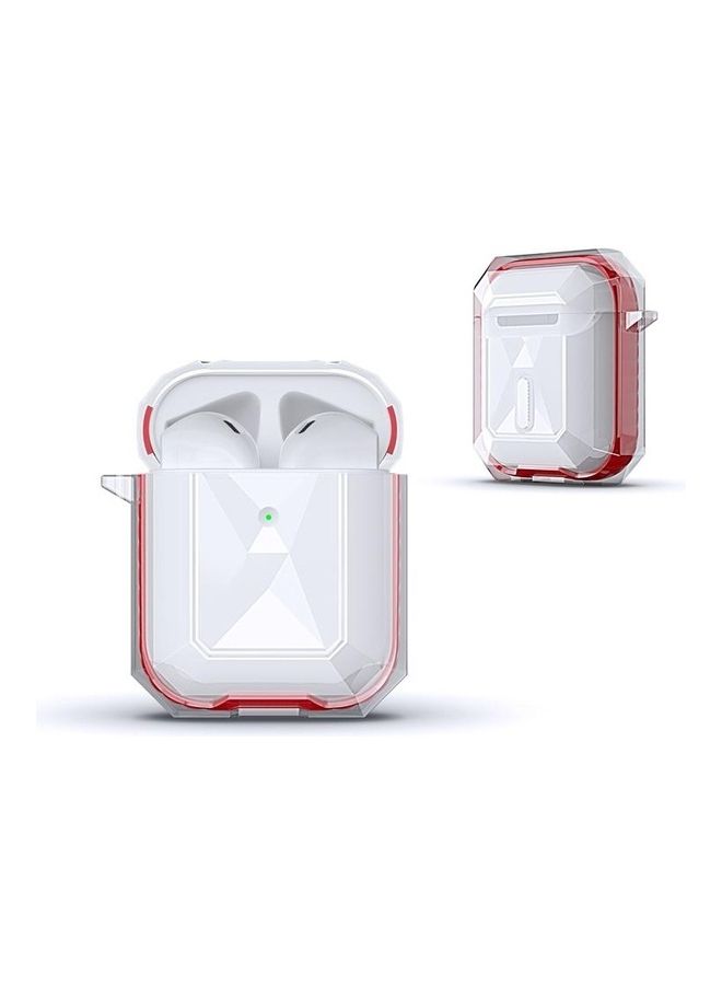 بي جي إم غطاء حماية واق مضاد للسقوط بلون متباين لسماعة الأذن أبل آيربودز 1/2 أبيض/ وردي - Image 1